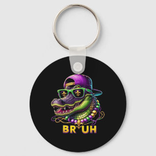 Mardigator Alligator Bruh Mardi Gras Costume Teens Keychain