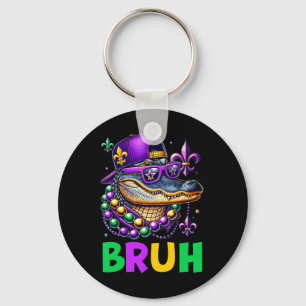 Mardigator Alligator Bruh Mardi Gras Costume Teens Keychain