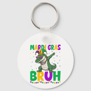 Mardigator Alligator Bruh Mardi Gras Costume Teens Keychain