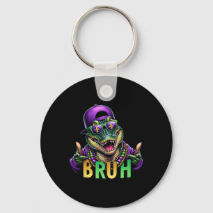 Mardigator Alligator Bruh Mardi Gras Costume Teens Keychain
