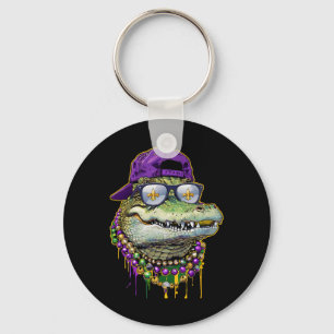 Mardigator Mardi Gras Alligator Costume Men Women Keychain