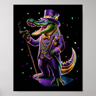 Mardigator Mardi Gras Alligator Costume Men Women  Poster