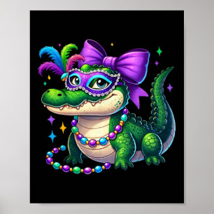 Mardigator Mardi Gras Alligator Costume Men Women Poster