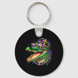 Mardigator Mardi Gras Alligator Mardi Gras Carniva Keychain