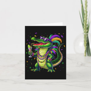 Mardigator Mardi Gras Alligator Mardi Gras Shirts Card