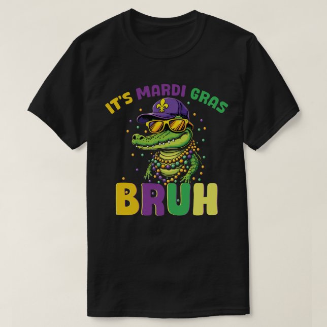 Mardigator Mardi Gras Alligator T-Shirt (Design Front)