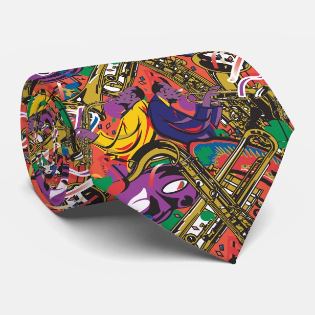 Mardis Gras New Orleans Tie (Rolled)