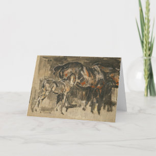 Mare and Foal   Joseph Crawhall Card