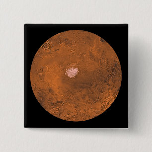 Mare Australe region of Mars 2 Inch Square Button