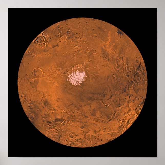 Mare Australe region of Mars Poster (Front)