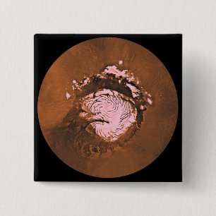 Mare Boreum region of Mars 2 Inch Square Button