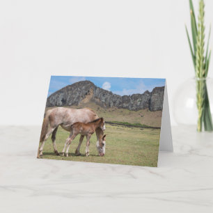 Mare & Colt at Volcanic Crater of Rano Raraku Card