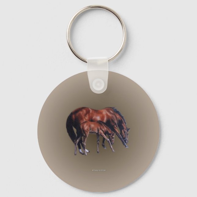 mare_foal_rnd_ornament keychain (Front)