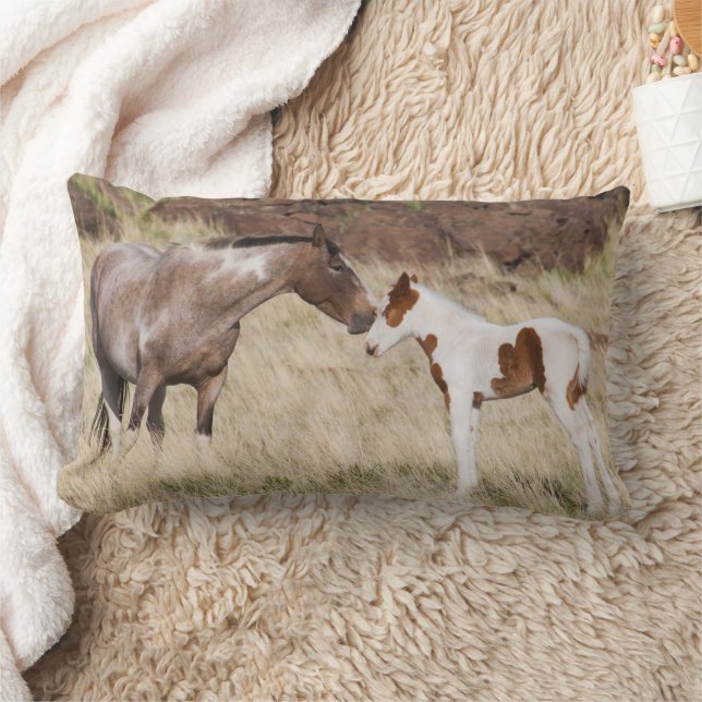 Mare with Colt Lumbar Pillow (Blanket)