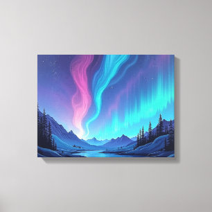 Marée Aurorale – Toile d'Art Liquide Premium 16"x1