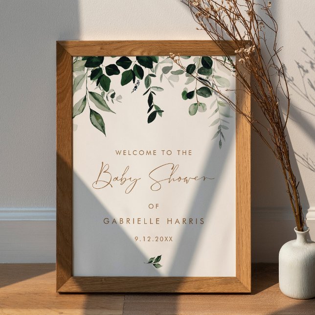 MAREE Baby shower de verdure Affiche de bienvenue (Créateur téléchargé)