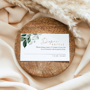 MAREE Greenery Diaper Raffle Ticket Enclosure Card