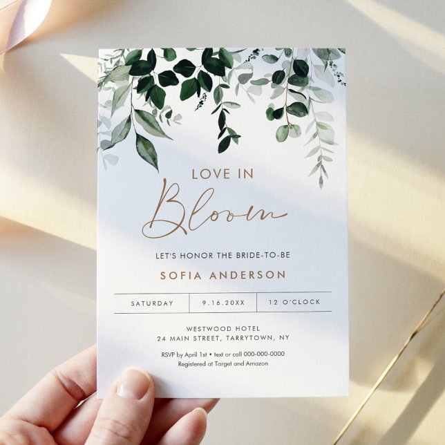 MAREE Greenery Love In Bloom Bridal Shower Invitation (Creator Uploaded)