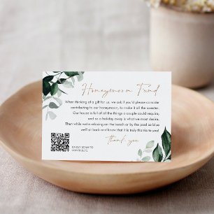 MAREE Greenery Wedding Honeymoon Fund QR Code Enclosure Card