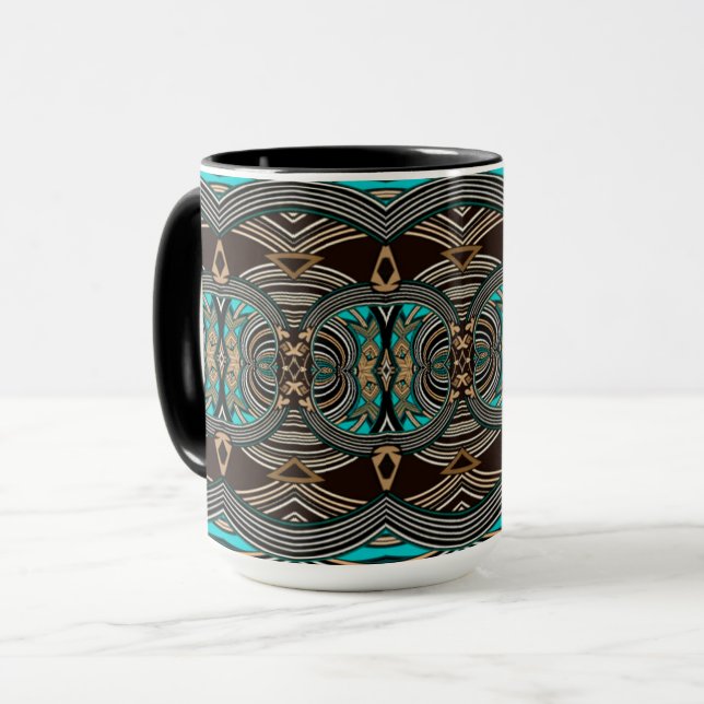 Marées océaniques Abstraites Mug tribale (Devant gauche)