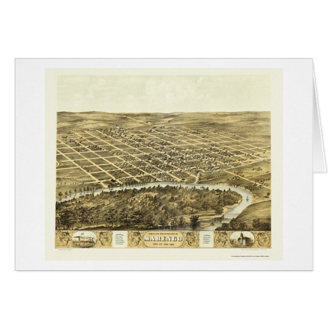 Marengo, carte panoramique d'IA - 1868 (Devant horizontal)