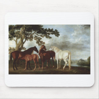 Mares and Foals in a River Landscape George Stubbs Mouse Pad