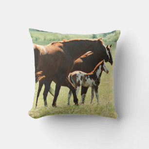 Mares and Foul Horses Picture Throw Pillow