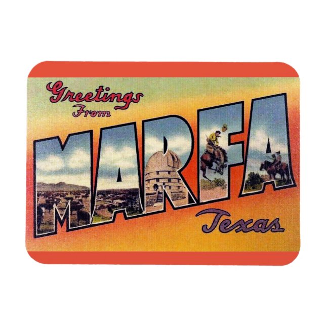 Marfa Texas Magnet - Vintage Travel  (Horizontal)