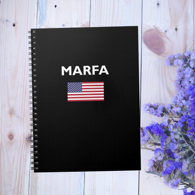 Marfa Texas USA American Flag Dark Colour Notebook (Creator Uploaded)