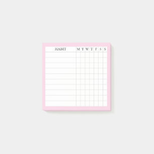 Margaret Collection Post-It Habit Tracker in Pink Notes