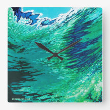 Margaret Juul  Artwork Ocean Wave Modern Clock