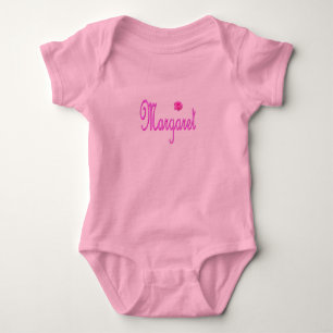 "Margaret" Name Pink, Baby Bodysuit