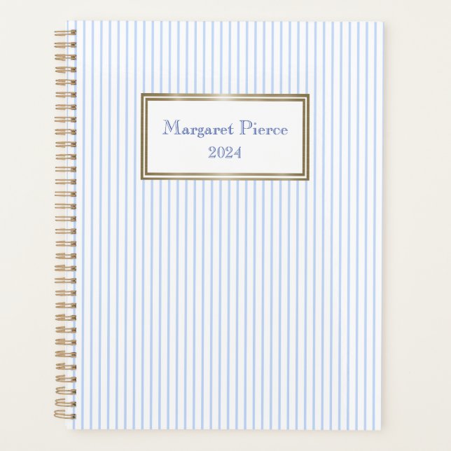 Margaret Pinstripe Planner avec blanc (Devant)