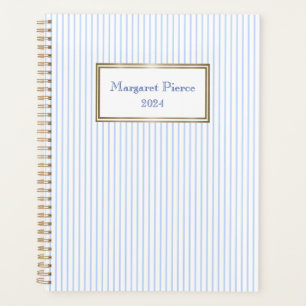 Margaret Pinstripe Planner with White