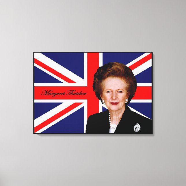 Margaret Thatcher - British Flag Canvas Print (Front)