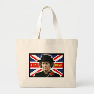 Margaret Thatcher I Love Maggie Large Tote Bag