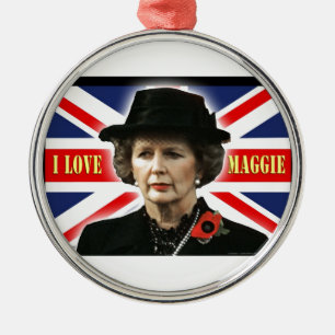 Margaret Thatcher I Love Maggie Metal Ornament