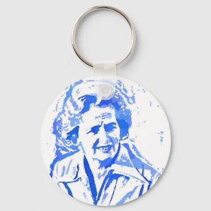 Margaret Thatcher Pop Art Portrait Keychain