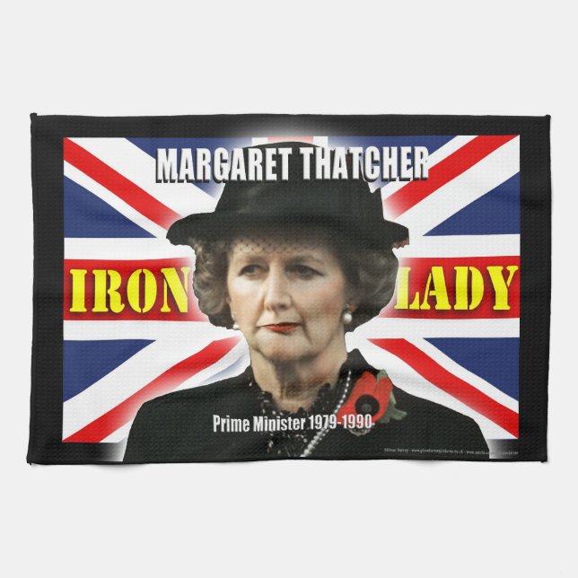 Margaret Thatcher Prime Minister Kitchen Towel (Horizontal)