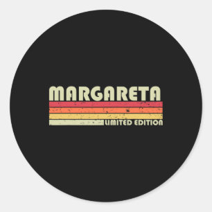 Margareta Name Personalized Retro Vintage 80s 90s Classic Round Sticker