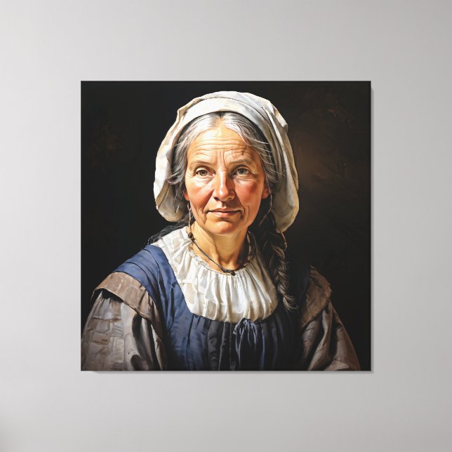 “Margaretha's Embrace” A Venerable Dutch Lady Canvas Print (Front)