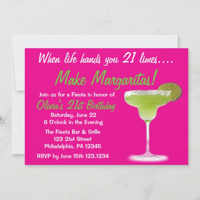 Margarita 21e anniversaire Invitation (Devant)