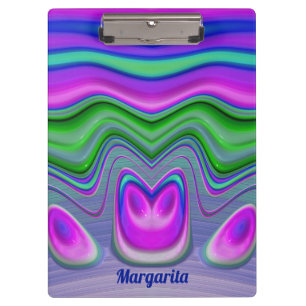MARGARITA ~ 3D! Pink, Purple, Green, Blue Clipboard