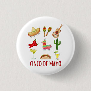 Margarita And Bow Coquette Cinco De Mayo 1 Inch Round Button