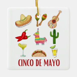 Margarita And Bow Coquette Cinco De Mayo  Ceramic Ornament