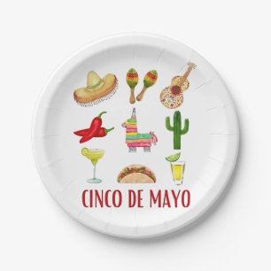 Margarita And Bow Coquette Cinco De Mayo Paper Plate