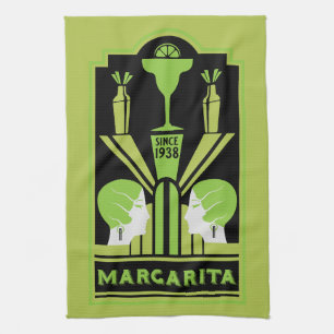  Margarita Art Deco Cocktail Kitchen Towel