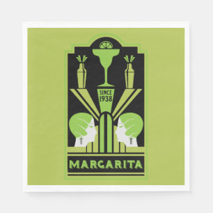  Margarita Art Deco Cocktail Napkin