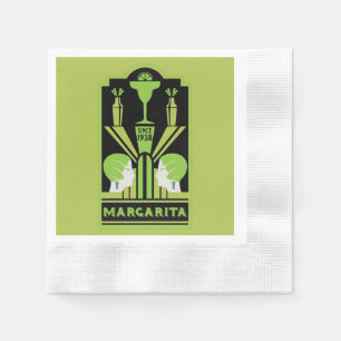  Margarita Art Deco Cocktail Napkin