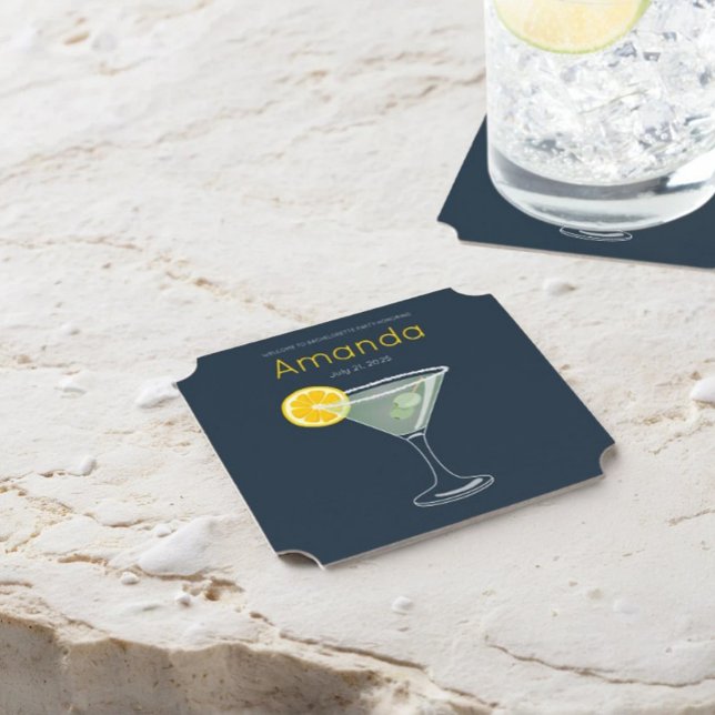 Margarita Bachelorette Party  Square Paper Coaster (Creator Uploaded)